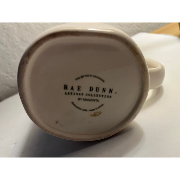 Rae Dunn PEACE Ceramic Coffee Tea Mug Cup 16 oz Large Ivory by Magenta Artisan - Picture 7 of 7